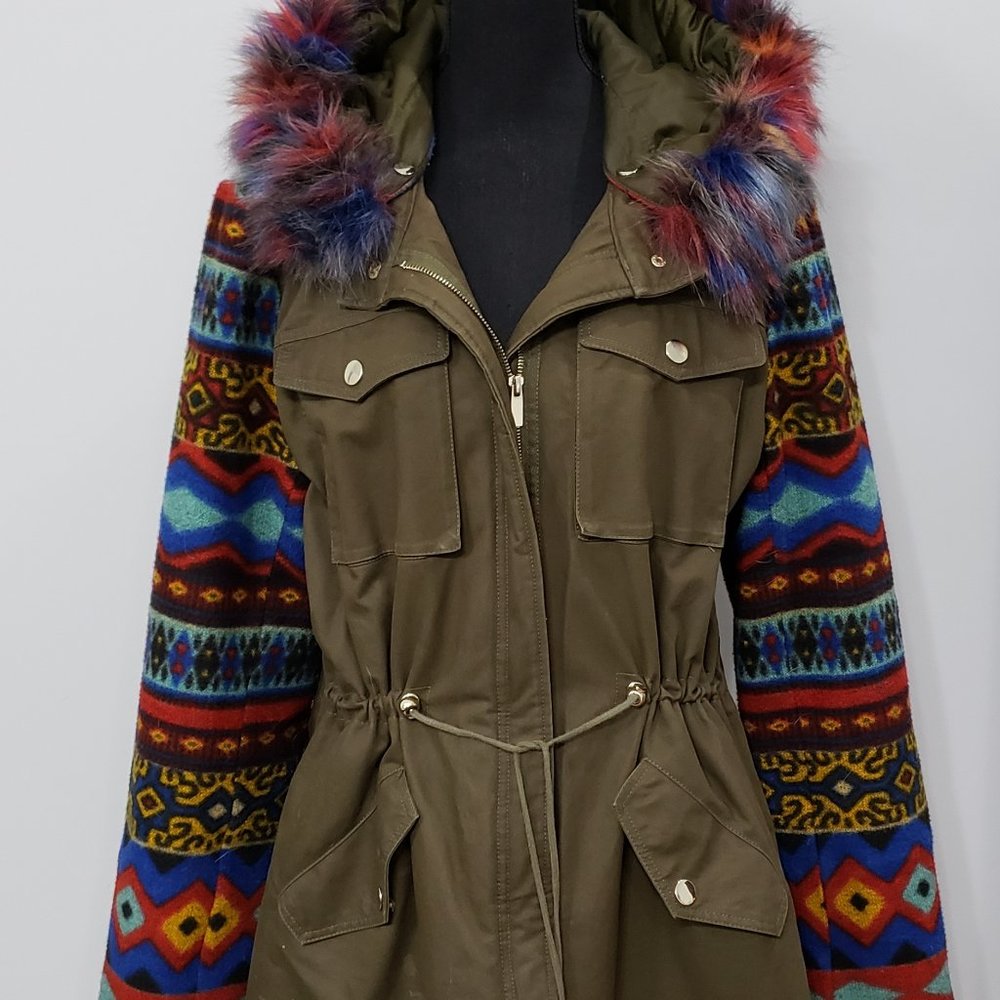 Faux Fur-Lined Anorak Jacket